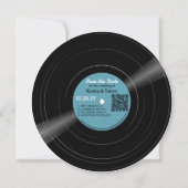 Vinyl Record Foto Save the Date Retro Blue (Vorderseite)