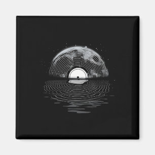 Vinyl Record Full Moon Retro Vintager Vinyl Record Magnet