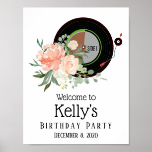 Vinyl Record Geburtstagsposter Poster