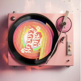 Vinyl Record Groovy One erster Geburtstag Einladung