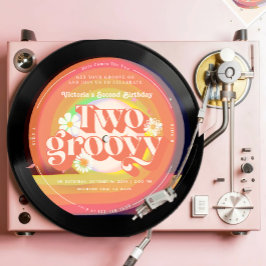 Vinyl Record Groovy Zweiter Geburtstag Einladung