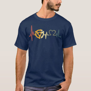 Vinyl Record Heartbeat Vintag Retro DJ Old T-Shirt