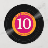 Vinyl Record Hot Pink und Gold Tischnummer (Rückseite)