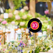 Vinyl Record Hot Pink und Gold Tischnummer