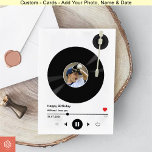 Vinyl Record Kids Foto Happy Birthday Selfie Karte<br><div class="desc">Vinyl Record Cards für Kinder mit individuellem Foto,  Name und Datum. Herzlichen Glückwunsch zum Geburtstag!</div>