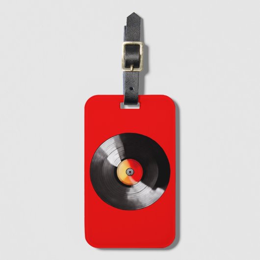 Vinyl Record Luggage Tag Gepäckanhänger (Vorderseite Vertikal)