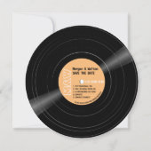 Vinyl Record Monogram Retro Save The Date (Vorderseite)