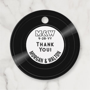 Vinyl Record Monogram Vielen Dank White Geschenkanhänger