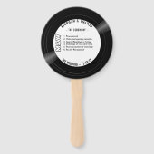 Vinyl Record Monogram Wedding Program White Fächer (Vorderseite)