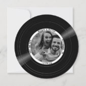 Vinyl Record Monogramm und Foto - weiß Save The Date (Rückseite)
