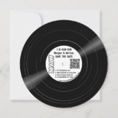 Vinyl Record Monogramm und Foto - weiß Save The Date (Vorderseite)