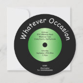 Vinyl Record Music Event Any Occasion Einladung (Rückseite)