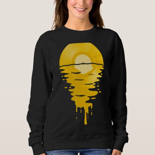 Vinyl Record Music Lp Classic 80er Sunset 5 Sweatshirt (Vorderseite)