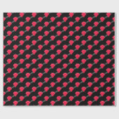 Vinyl Record Muster Custom Red Wrapping Paper Geschenkpapier (Flach)