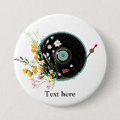 Vinyl Record, Oldies Rustikale Musik, Blume, Button (Vorderseite)