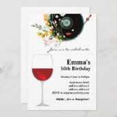 Vinyl Record, Oldies Rustikale Musik, Blume, erwac Einladung (Vorne/Hinten)