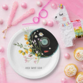 Vinyl Record, Oldies Rustikale Musik, Blume, Pappteller (Party)