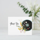 Vinyl Record, Oldies Rustikale Musik, Blume Postkarte (Stehend Vorderseite)