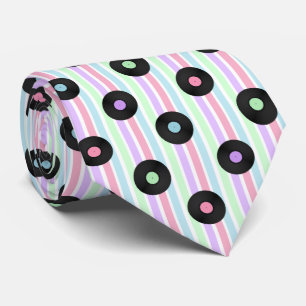 Vinyl Record Pastel Stripe Krawatte