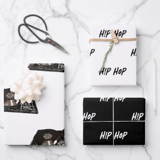 VINYL RECORD PLAYER | TURNTABLE | HIP HOP GESCHENKPAPIER SET (Vorderseite)