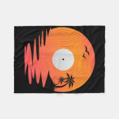 Vinyl Record Retro Disk Sea Beach Turntable Design Fleecedecke (Vorderseite (Horizontal))
