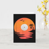Vinyl Record Retro Disk Sea Beach Turntable Design Karte (Gelbe Blume)