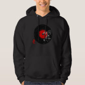 Vinyl Record Retro Grunge mit Sakura Blüten Hoodie (Vorderseite)