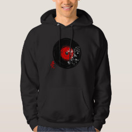 Vinyl Record Retro Grunge mit Sakura Blüten Hoodie