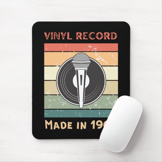 Vinyl Record Retro Stil Mouse Pad Mousepad (Mit Mouse)