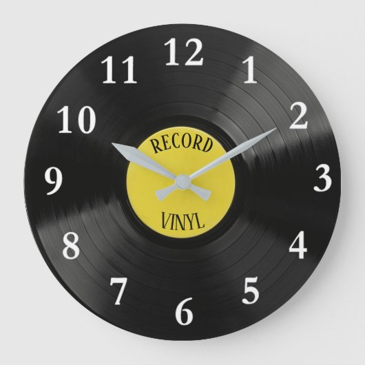 Vinyl Record Round Wall Clock Große Wanduhr (Vorderseite)