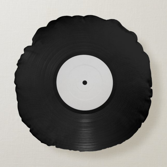 Vinyl Record Rundes Kissen (Vorderseite)
