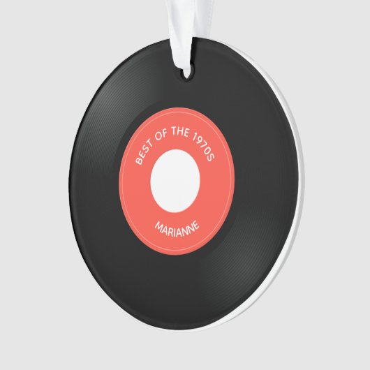 Vinyl Record Single "45" Design Acrylschmuck Ornament (Vorderseite)