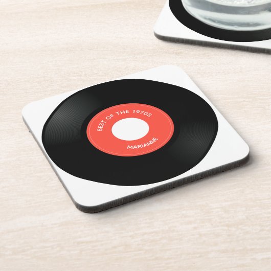 Vinyl Record Single "45" Design Beverage Coaster Getränkeuntersetzer (Linke Seite)