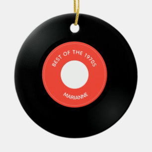 Vinyl Record Single "45" Design Keramik Ornament