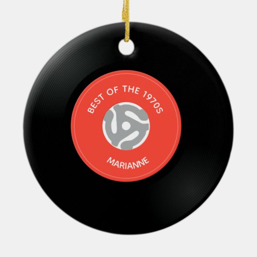 Vinyl Record Single 45pm Design Keramik Ornament (Hinten)