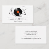 Vinyl Record Sound Engineer | Musiknoten Visitenkarte (Vorne/Hinten)