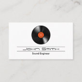 Vinyl Record Sound Engineer Visitenkarte (Vorderseite)