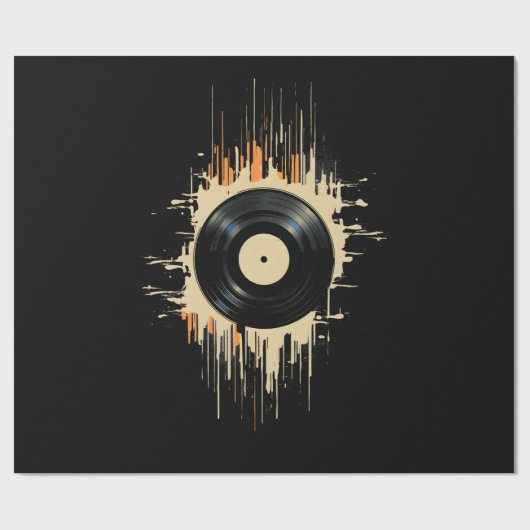 Vinyl Record Splash Geschenkpapier (Flach)