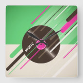 Vinyl Record Square Wall Uhr (Vorderseite)