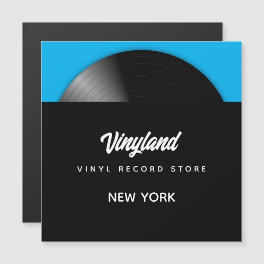 Vinyl Record Store Magnetkarte (Vorne/Hinten)