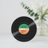 Vinyl Record Stripes Save the Date (Stehend Vorderseite)