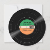 Vinyl Record Stripes Save the Date (Rückseite)