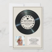 Vinyl Record Tan Plaque Foto Abschluss Einladung (Vorderseite)