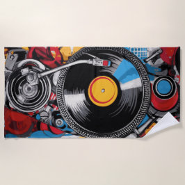 Vinyl Record Turntable DJ Art Strandtuch