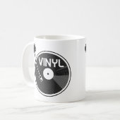 Vinyl Record Turntable Schwarz und Weiß Kaffeetasse (Vorderseite Links)