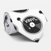Vinyl Record Turntable Schwarz und Weiß Krawatte (Gerollt)
