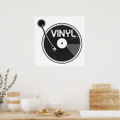 Vinyl Record Turntable Schwarz und Weiß Poster (Küche)