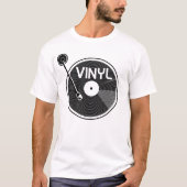 Vinyl Record Turntable Schwarz und Weiß T-Shirt (Vorderseite)