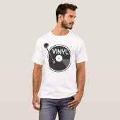 Vinyl Record Turntable Schwarz und Weiß T-Shirt (Vorne ganz)