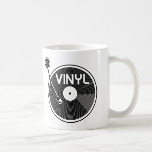 Vinyl Record Turntable Schwarz-Weiß Kaffeetasse